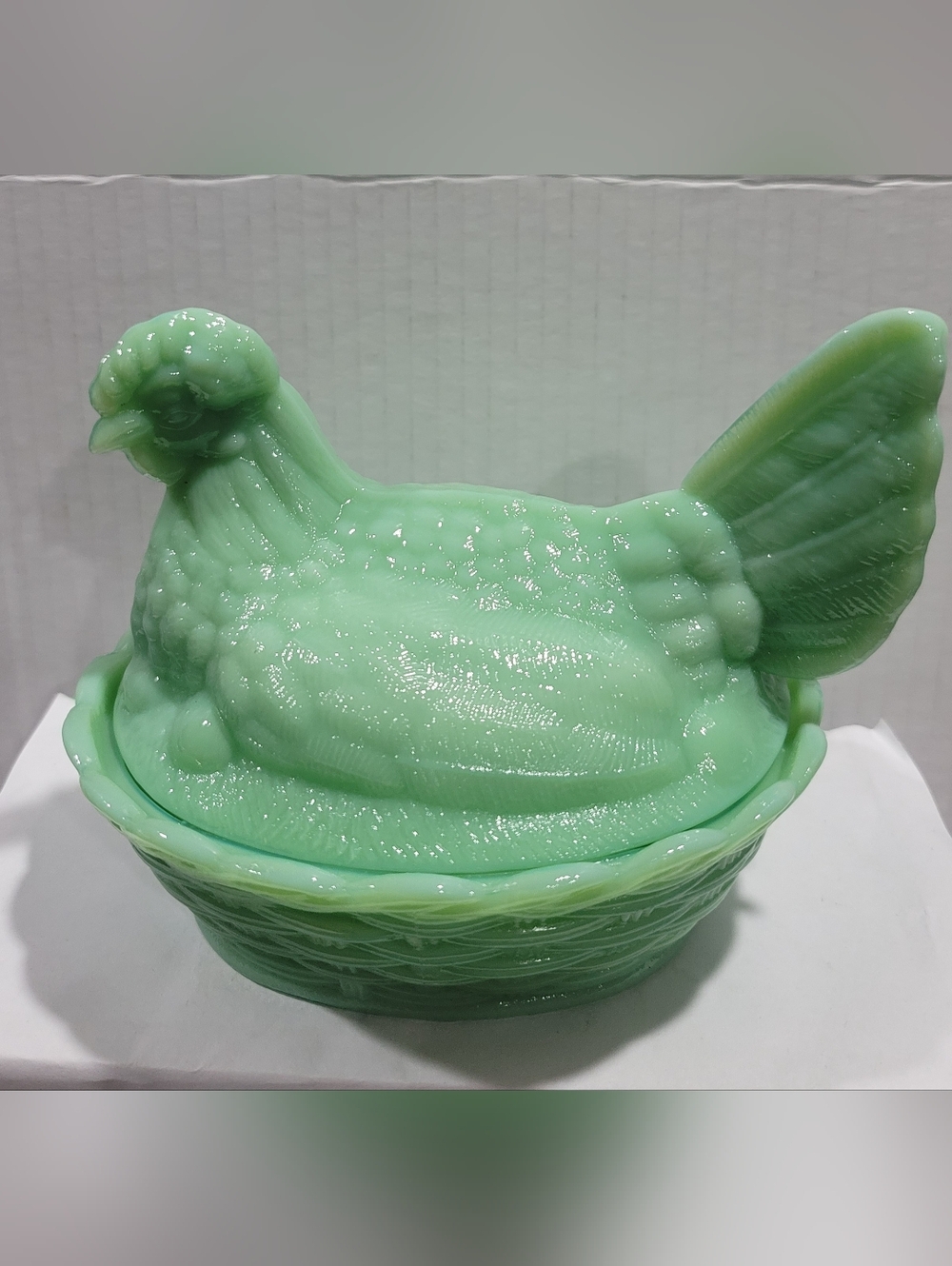 Jadeite Hen On Nest Vintage Style